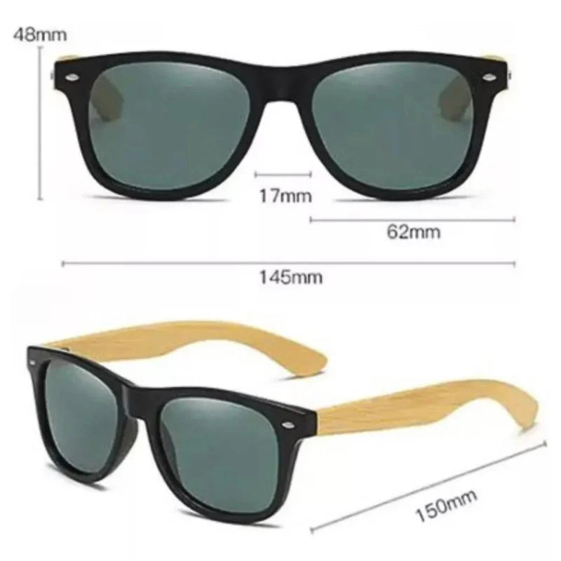 Óculos de Sol Óculos de Bambu Casual Minimalista Moda Moderna Homens Haste de Madeira - ENVIO IMEDIATO PARA TODO O BRASIL