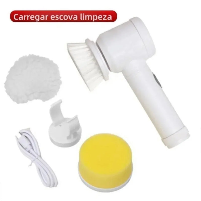 Escova de limpeza elétrica 5 em 1 limpador multiuso prático sem fio para cozinha, banheiro prático