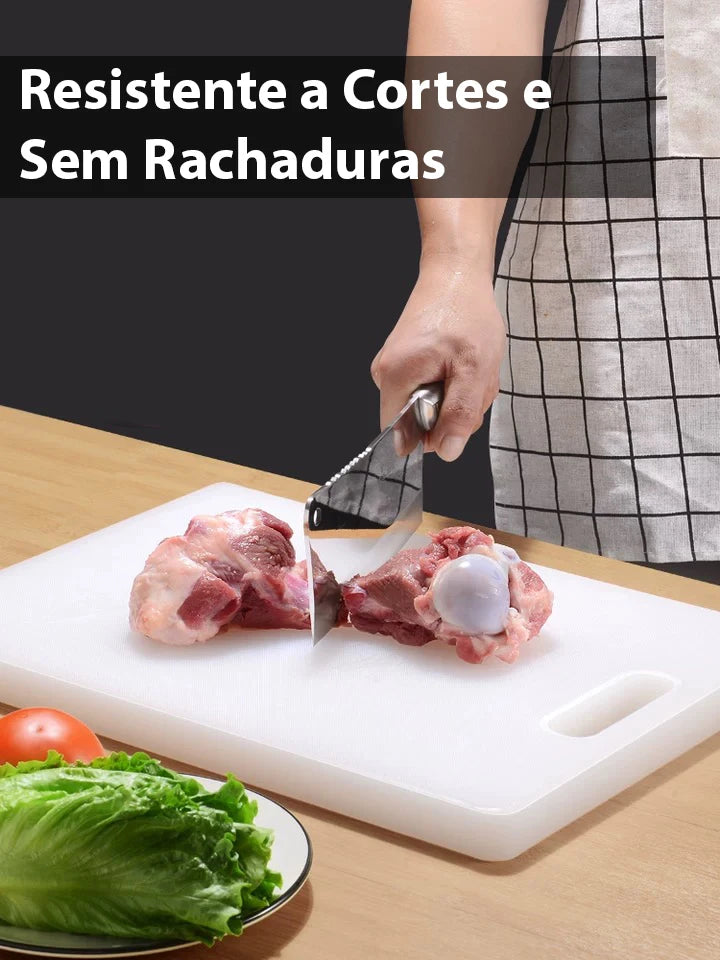 Tábua de corte de polietileno branco higiênico Tábua de corte de plástico para carne, legumes e frutas, cozinha resistente e firme