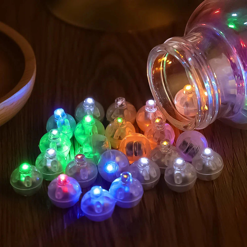 Bolas natal LED Flash Mini Balão Luz Tumbbler Pequena Bola Redonda Festa de Casamento Decoração de Aniversário 6 Cores 10 Pcs