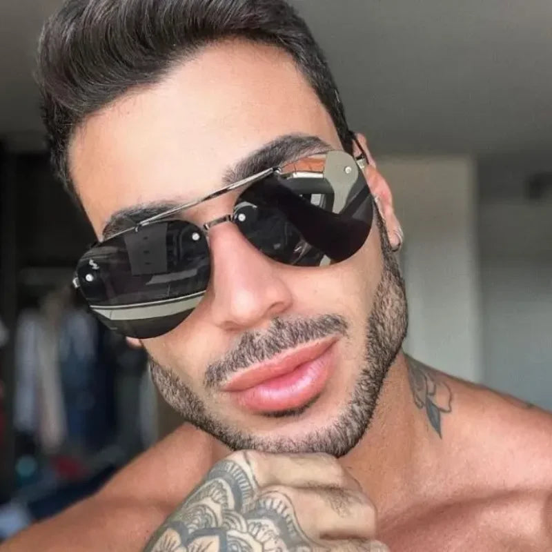 Óculos de Sol Aviador Escuro Feminino Masculino Bonito Casual Estilo Degradê Marrom Preto  - Entrega Rápida para Todo o Brasil