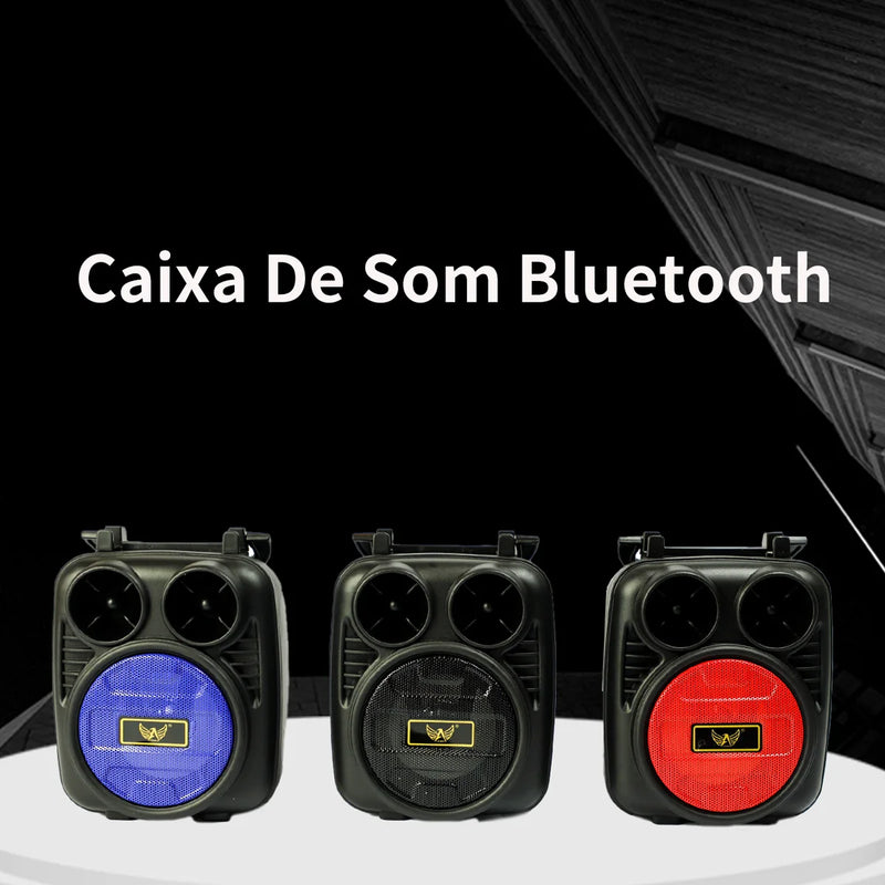 Caixinha de Som Bluetooth Potente Usb Pendrive Radio Fm c/ Bateria Recarregavel Altomex AL-1882