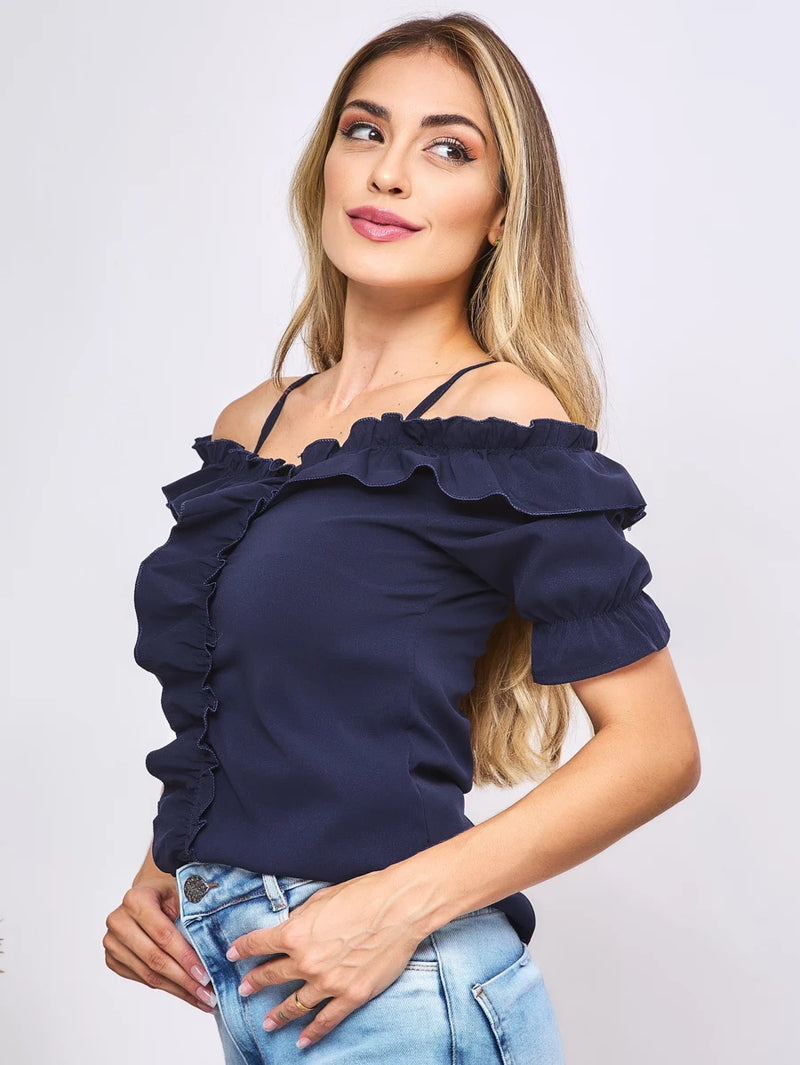 Blusa Feminina de Manga Curta Florida: Elegância e Versatilidade em um Design Sofisticado e Suave - Envio Rápido para Todo o Brasil