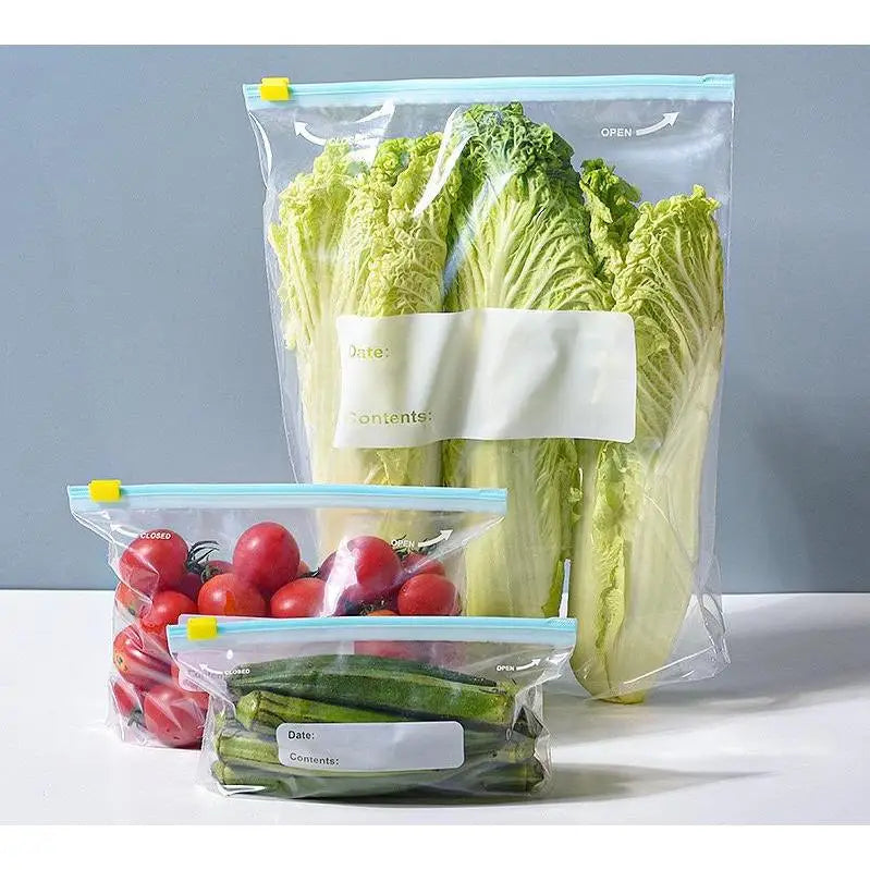 Kit 20 Sacos Herméticos Para Armazenamento de Alimentos Reutilizáveis Freezer Zip Lock