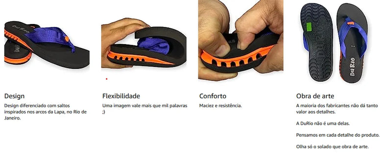 Chinelo Masculino Com Salto DuRio Air Para Esporão Fascite Plantar Ortopédico Vegano