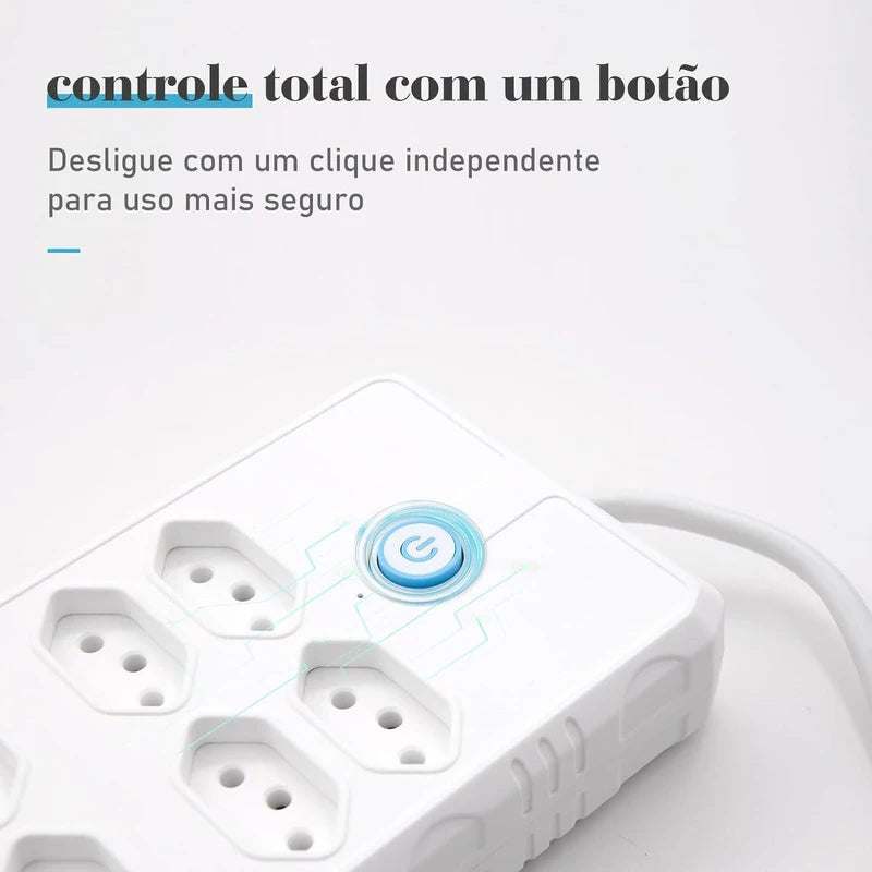 Extensão de Tomada Elétrica 4 Portas USB Extensão Adaptador de Carga Elétrica Cabo Soquete Filtro de Rede Pino Redondo para Escritório Doméstico