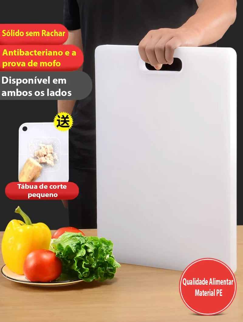 Tábua de corte de polietileno branco higiênico Tábua de corte de plástico para carne, legumes e frutas, cozinha resistente e firme