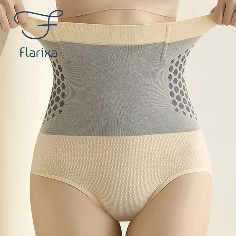 Cinta e Calcinha Sem Costura Mulheres Cintura Alta Controle de Barriga Calcinha Calor Útero Calcinha Emagrecimento Magnética Cuecas de Conforto Body Shaper