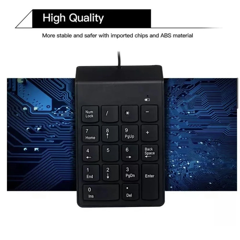 Mini Teclado Numérico Portátil Usb 18 Teclas Pc E Notebook