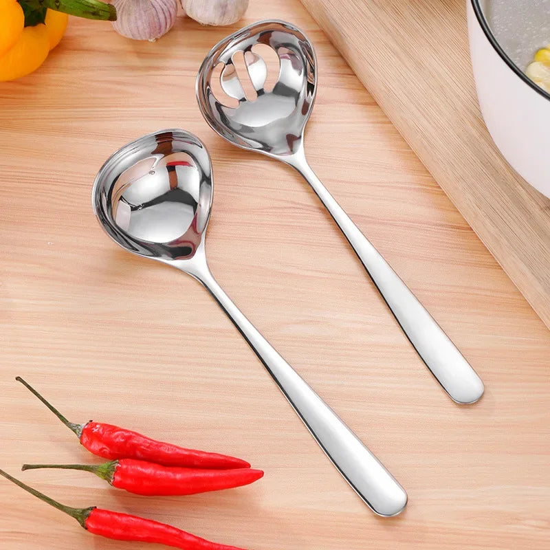 Alça longa Colher de sopa dourada Concha Talheres de cozinha doméstica Colheres de aço inoxidável Colher Coador Utensílios de cozinha Utensílios de cozinha