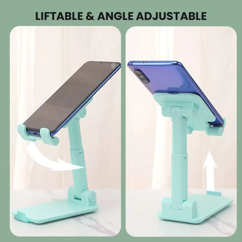 Foldable Phone Stand Adjustable Angle And Height With Silicone Pad Suitable For Desktop Fully Foldable Phone Stand Compatible