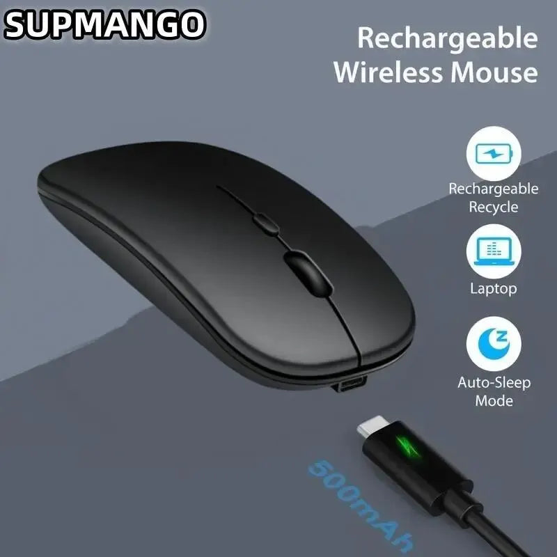 Mouse para jogos sem fio recarregável portátil ergonômico silencioso e mágico adequado para computadores portáteis tablets telefone IPAD