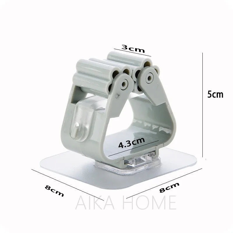 Suporte de esfregão gancho adesivo vassoura utensílios Suporte multiuso organizadores de vassoura e rodas de esfregão não precisam parar