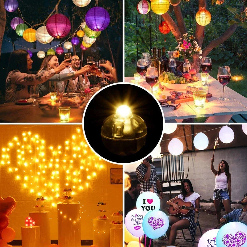 Bolas natal LED Flash Mini Balão Luz Tumbbler Pequena Bola Redonda Festa de Casamento Decoração de Aniversário 6 Cores 10 Pcs