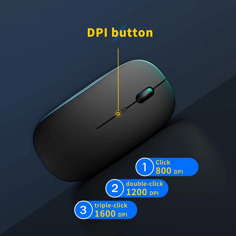 Mouse para jogos sem fio recarregável portátil ergonômico silencioso e mágico adequado para computadores portáteis tablets telefone IPAD