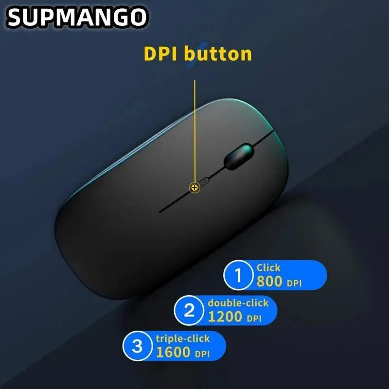 Mouse para jogos sem fio recarregável portátil ergonômico silencioso e mágico adequado para computadores portáteis tablets telefone IPAD